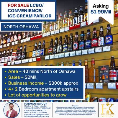 LCBO/Convenience/Ice-Cream Parlor for Sale