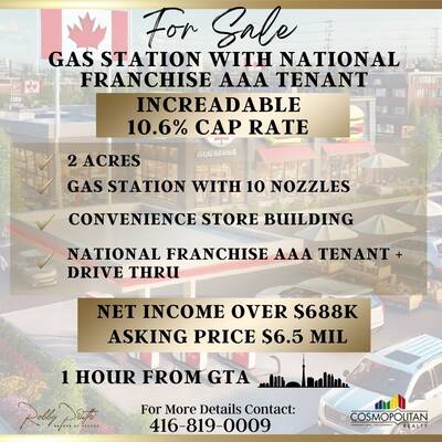 10.6% CAP Gas Station with National Tenant