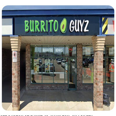 Burrito Guyz Restaurant in Hamilton, ON For Sale