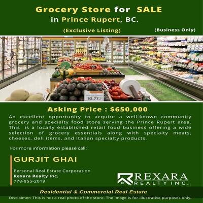 Grocery Store for Sale in BC.