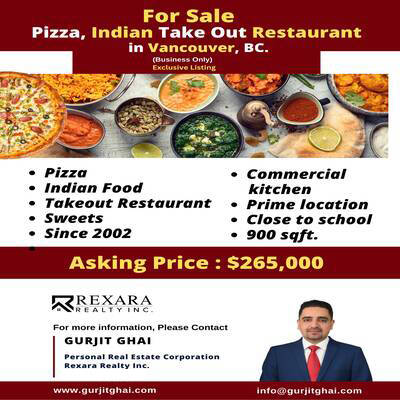 Takeout restaurant for sale