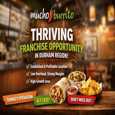 Established Mucho Burrito For Sale in Whitby