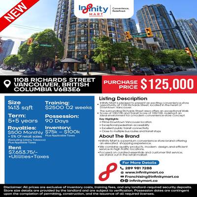 Infinity Mart For Sale in Toronto - Scarlet rd