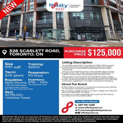 Infinity Mart For Sale in Toronto - Scarlet rd