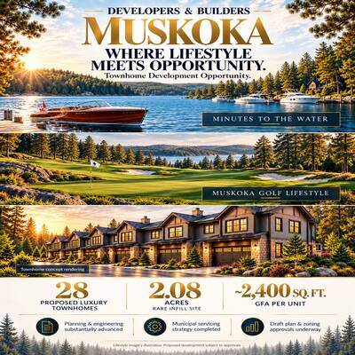 Rare Muskoka Infill Development Site – 28 Luxury Townhomes